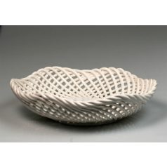   Bodrogkeresztúri Kerámia tál virág mintával és áttört rácsos díszítéssel