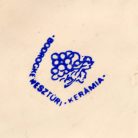 Bodrogkeresztúri Kerámia tál virág mintával és áttört rácsos díszítéssel