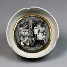 Szász Endre Hollóházi porcelán hamutartó Napfény dekor 9117-es formaszám