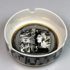 Szász Endre Hollóházi porcelán hamutartó Napfény dekor 9117-es formaszám