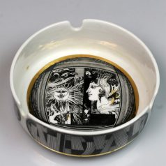   Szász Endre Hollóházi porcelán hamutartó Napfény dekor 9117-es formaszám