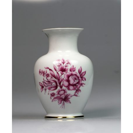 Hollóházi porcelán virágos váza 1992 503-as formaszám