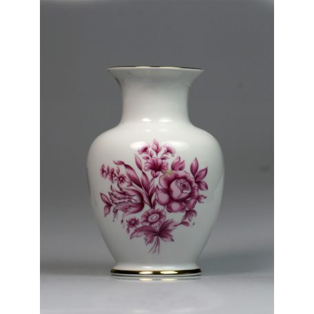 Hollóházi porcelán virágos váza 1992 503-as formaszám