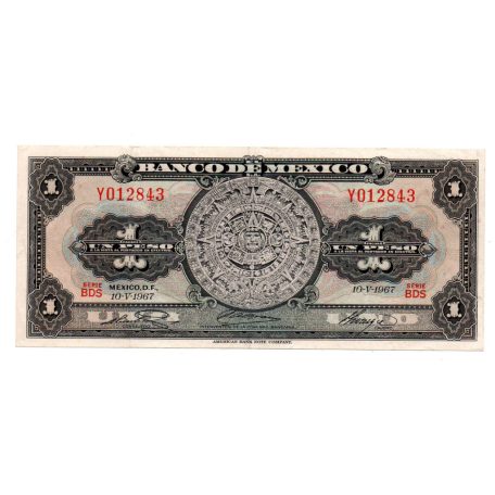 Mexikó 1 Peso Bankjegy 1967 P59j