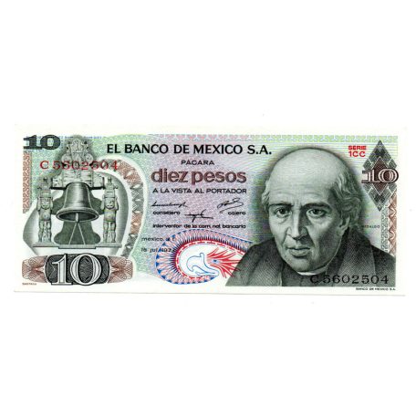 Mexikó 10 Peso Bankjegy 1973 P63f
