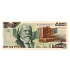 Mexikó 2000 Peso Bankjegy 1989 P86c DP sorozat