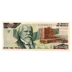Mexikó 2000 Peso Bankjegy 1989 P86c DP sorozat