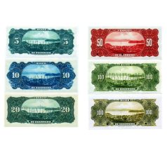 Mexikó 5-100 Peso Bankjegy sor 1906-1914 PS298-302 MÁSOLAT