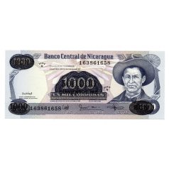   Nicaragua 500000 Cordoba bélyegzés 1000 Cordoba Bankjegyen 1987 P150