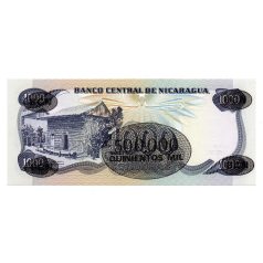   Nicaragua 500000 Cordoba bélyegzés 1000 Cordoba Bankjegyen 1987 P150