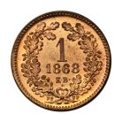 Ferenc József 1 Krajcár 1868 K-B rozettás ARTEX utánveret