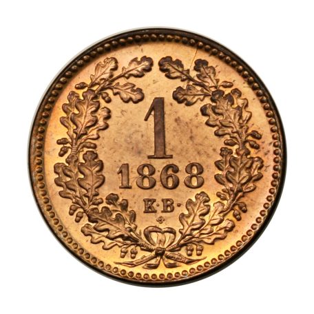 Ferenc József 1 Krajcár 1868 K-B rozettás ARTEX utánveret