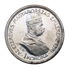   Ferenc József Millenniumi 1 Korona K-B 1896 ARTEX utánveret