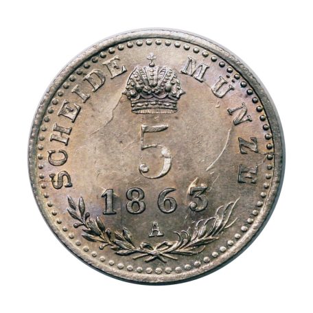 Ferenc József 5 krajcár 1863 A Scheide Münze