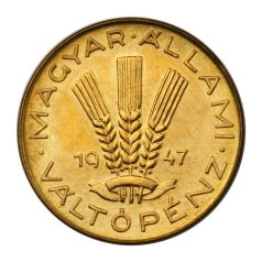 20 Fillér 1947 MÁVP ARTEX utánveret citromsárga