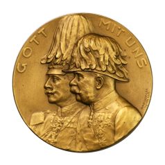   "Gott mit uns / Viribus unitis 1914-1915" bronz emlékérem 1915 Bécs eredeti dobozában