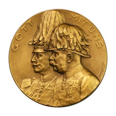 "Gott mit uns / Viribus unitis 1914-1915" bronz emlékérem 1915 Bécs eredeti dobozában