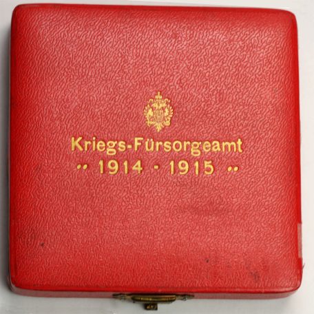 "Gott mit uns / Viribus unitis 1914-1915" bronz emlékérem 1915 Bécs eredeti dobozában