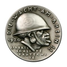   Karl Goetz emlékérem 1920 Die Wacht am Rhein. / Die schwarze Schande. Az őrség a Rajnán. / A fekete szégyen.
