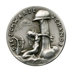   Karl Goetz emlékérem 1920 Die Wacht am Rhein. / Die schwarze Schande. Az őrség a Rajnán. / A fekete szégyen.