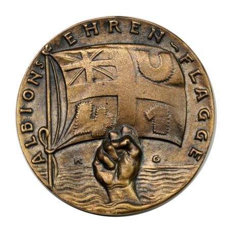 Karl Goetz emlékérem 1915 Albions Ehren - Flagge / Albion becsülete U41 SS teherhajó incidens 1915.09.24.