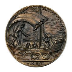   Karl Goetz emlékérem 1915 Albions Ehren - Flagge / Albion becsülete U41 SS teherhajó incidens 1915.09.24.