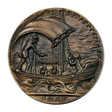 Karl Goetz emlékérem 1915 Albions Ehren - Flagge / Albion becsülete U41 SS teherhajó incidens 1915.09.24.