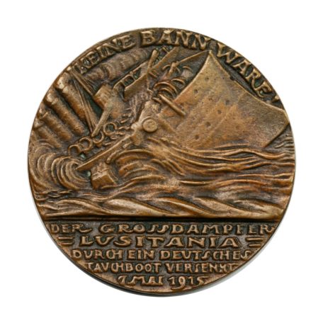 I. VH Karl Goetz emlékérem 1915 Lusitania elsűllyesztése 7.MAI.1915 (helyes dátummal)