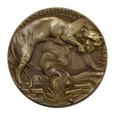   I. VH Karl Goetz emlékérem 1918 a francia államférfi, Clemenceau hódító politikájáról és Párizs nagy hatótávolságú bombázásáról.