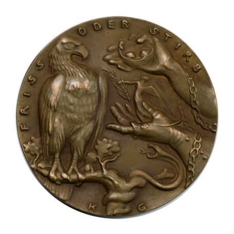 I. VH Karl Goetz emlékérem 1918 Wilson elnök válaszáról a német békejegyzetre.