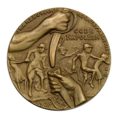 I. VH Karl Goetz emlékérem 1920 "Wüstlinge am Rhein / Code Napoleon" Kicsapongás a Rajnán