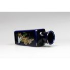 Kék mázas kis váza keleti dekorral