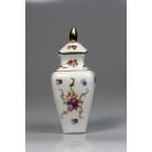 Német PM porcelán festett urna váza aranyozott virág motívumokkal