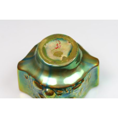 Zsolnay eozin mázas madaras váza, kaspó