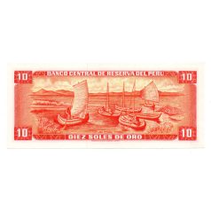 Peru 10 Soles de Oro Bankjegy 1968 P93a