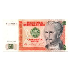 Peru 50 Intis Bankjegy 1986 P131a