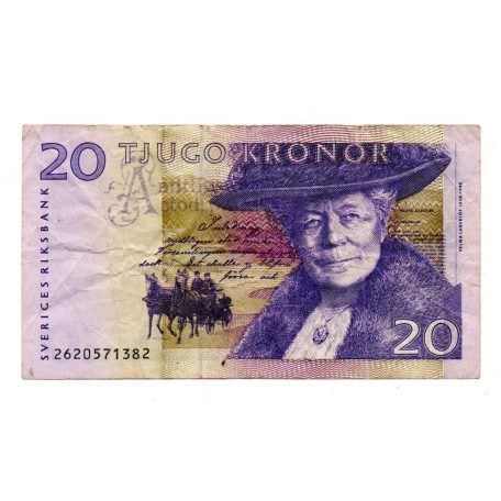 Svédország 20 Korona Bankjegy 2002 P63a