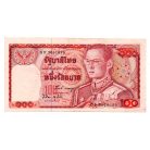 Thaiföld 100 Baht Bankjegy 1978 P89a-58 ritkább aláírás változat