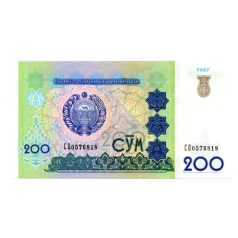 Üzbegisztán 200 Som Bankjegy 1997 P80a aUNC-UNC hajtatlan