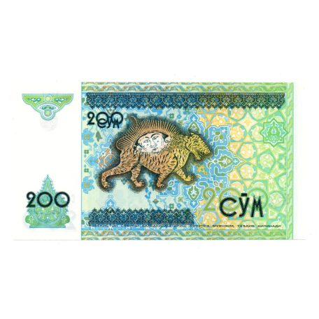 Üzbegisztán 200 Som Bankjegy 1997 P80a aUNC-UNC hajtatlan