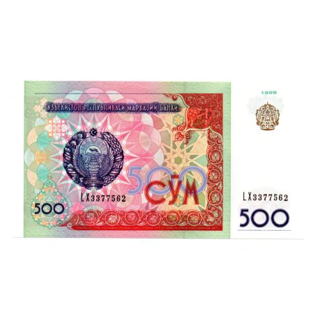 Üzbegisztán 500 Som Bankjegy 1999 P81a UNC