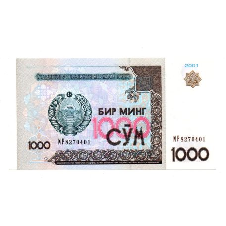 Üzbegisztán 1000 Som Bankjegy 2001 P82a aUNC-UNC hajtatlan