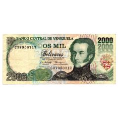 Venezuela 2000 Bolivár Bankjegy 1998 P77b