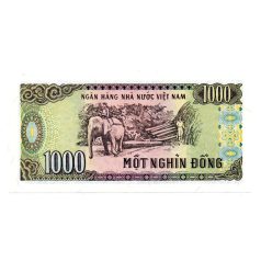   Vietnám 1000 Dong Bankjegy 1988 P106a1 széles számozás 27mm