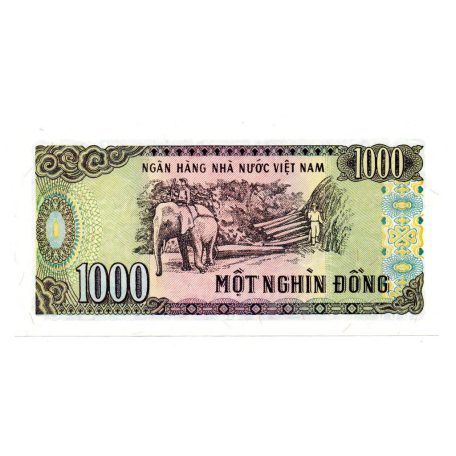 Vietnám 1000 Dong Bankjegy 1988 P106a1 széles számozás 27mm