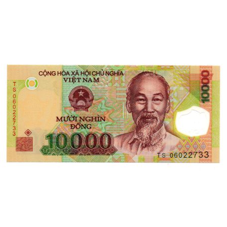Vietnám 10000 Dong Bankjegy 2006 P119a UNC műanyag első év!