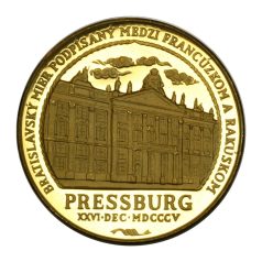 Pozsonyi békekötés 2 Dukát 1805 emlékérem 6,98g Au986