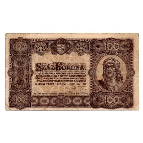 100 Korona Államjegy 1923 F