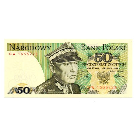 Lengyelország 50 Zloty Bankjegy 1988 P142c L170aa UNC