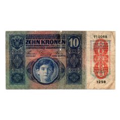   10 Korona Bankjegy 1915 Deutschösterreich felülbélyezéssel G